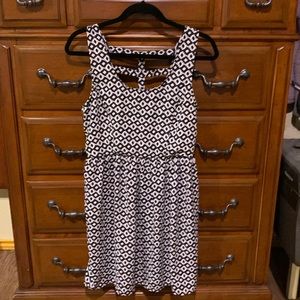 Black and white square pattern dress
